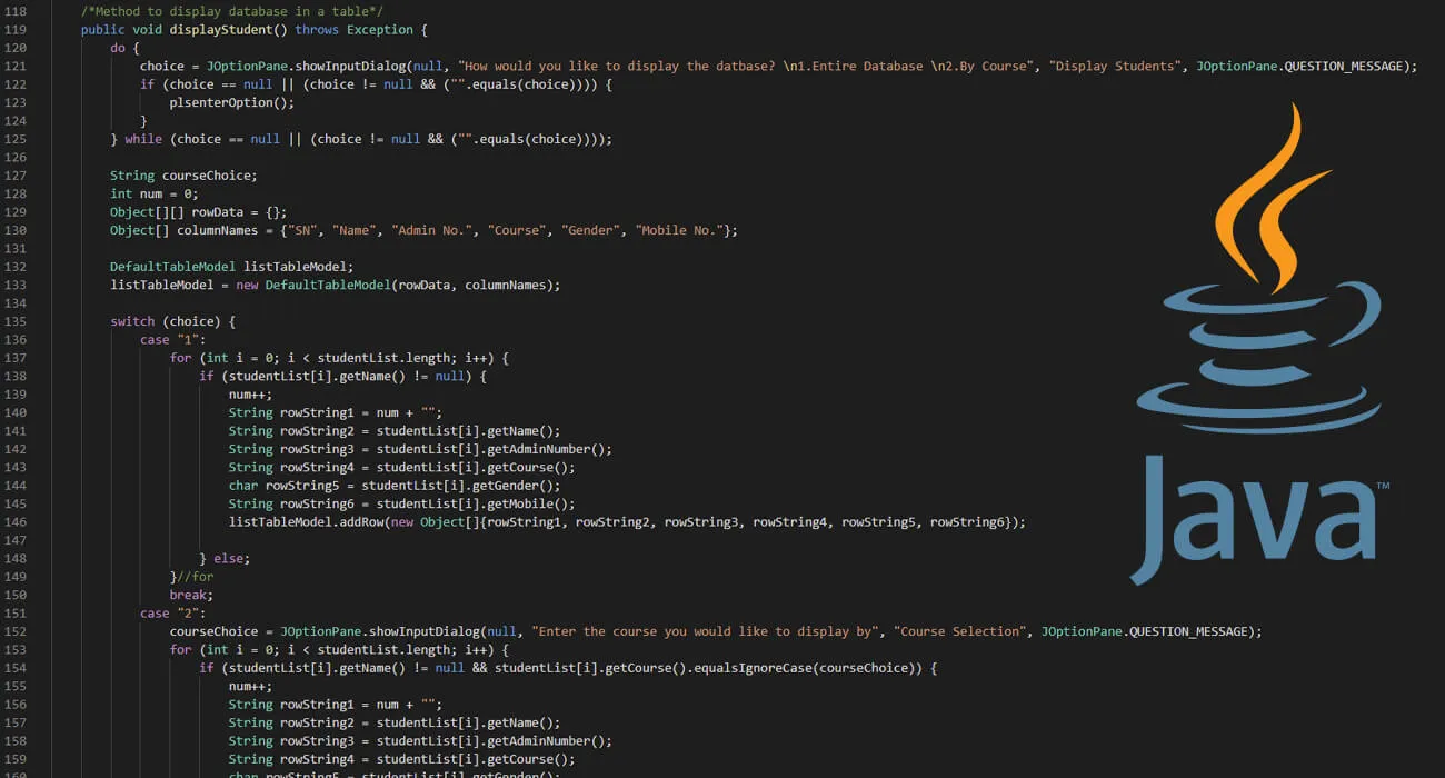 Java_StudentDatabase created by Brian Tham